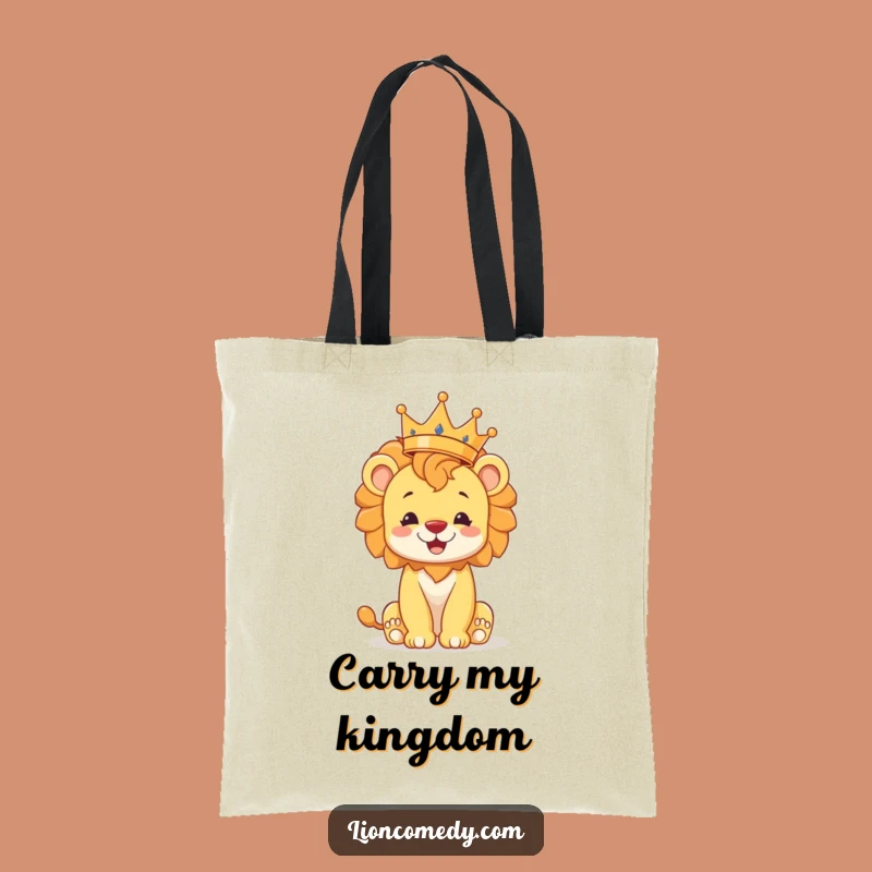 Funny Lion Cub Crown Tote Bag: Carry Your Royal Essentials