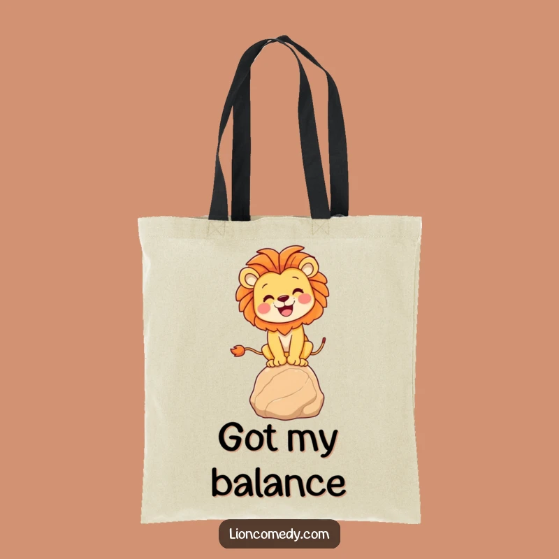 Funny Lion Balance Tote Bag: Stylish & Hilarious Carry-All for Everyday Joy
