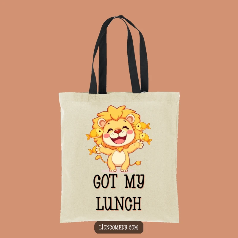 Funny Lion Juggling Fish Tote Bag: Carry Your Laughs in Style, Ideal Funny Gift!