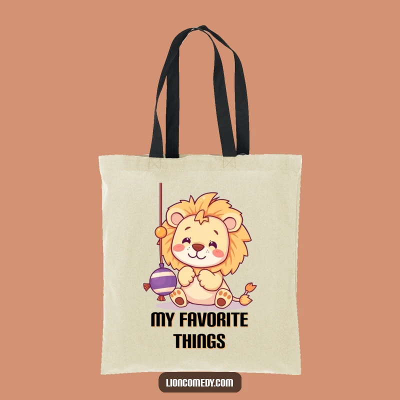 Funny Kawaii Lion Toy Tote Bag - Playful Kitten Accessory